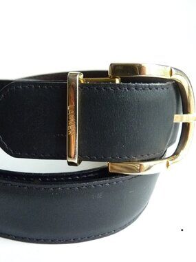 Launer by appointment to H.M. The Queen black adjustable leather belt 37